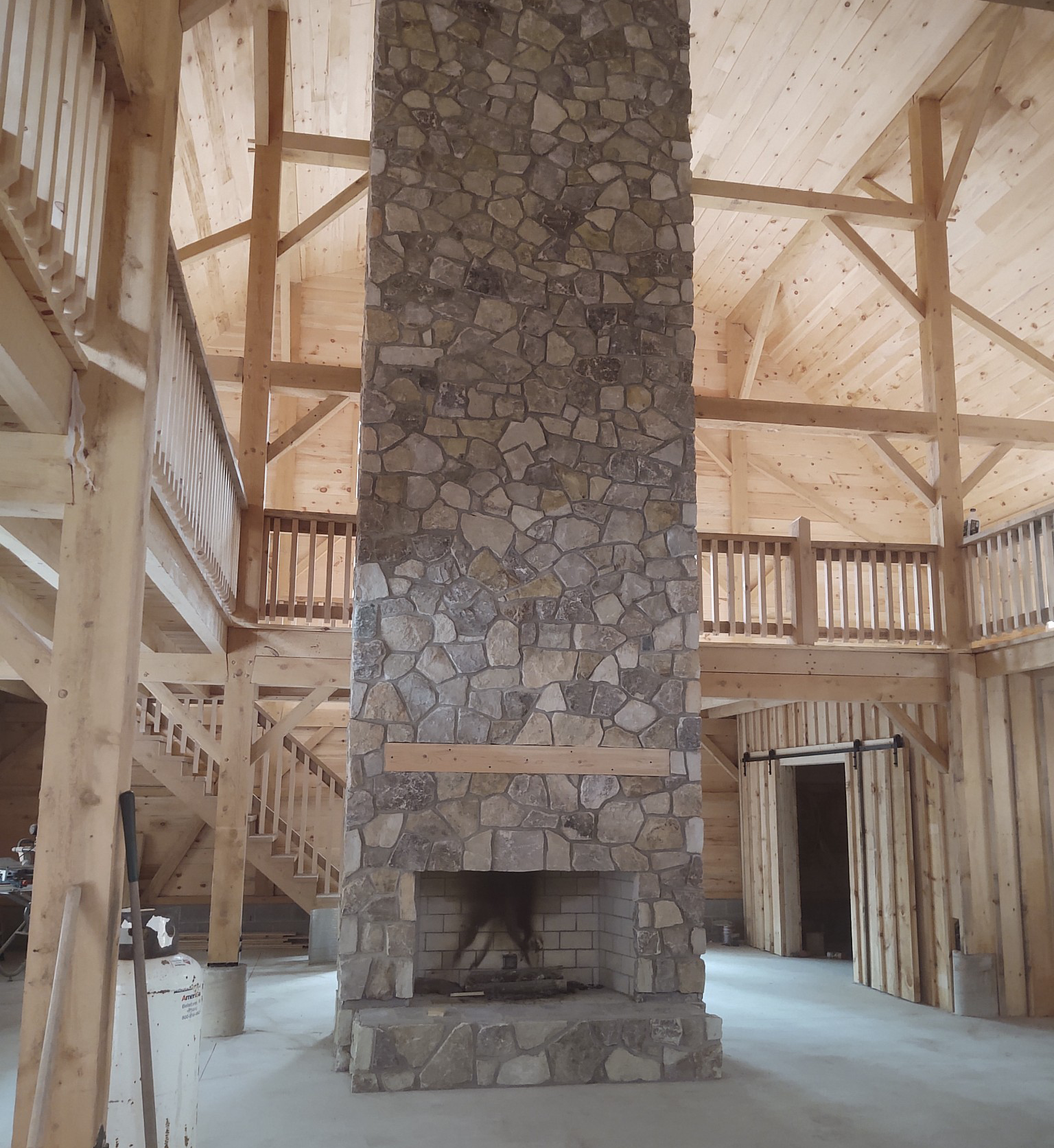 fireplace being built